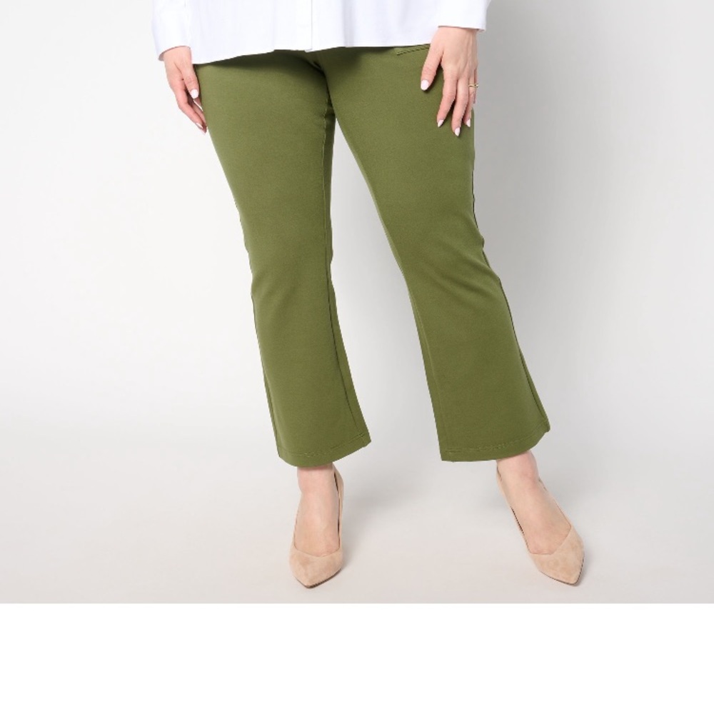 Belle by Kim Gravel Green Boot Cut Flare Pants